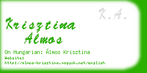 krisztina almos business card