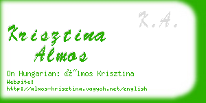 krisztina almos business card